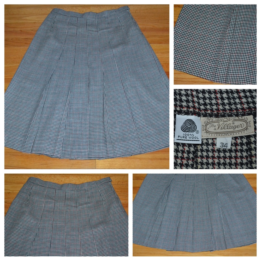 Women’s vintage The Villager wool skirt, size 34 (XL/18)